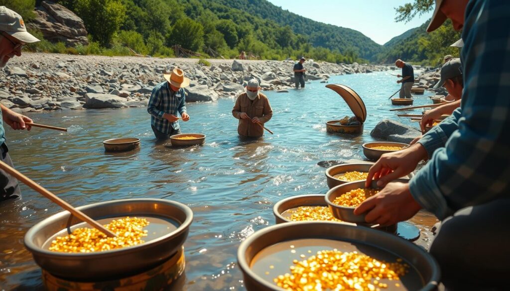 Gold Panning Techniques in Rivers