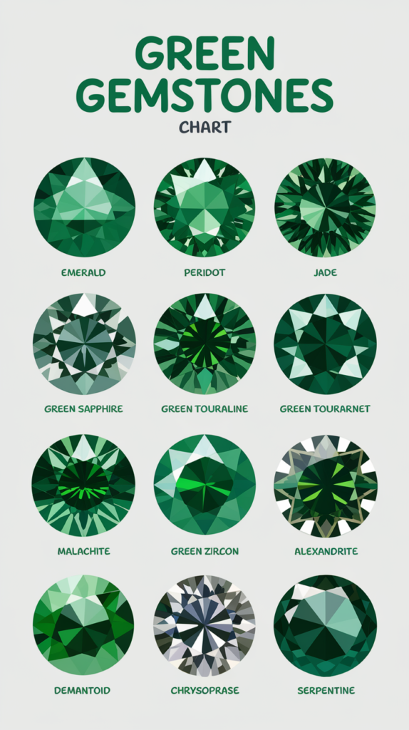 Green Gemstones Chart
