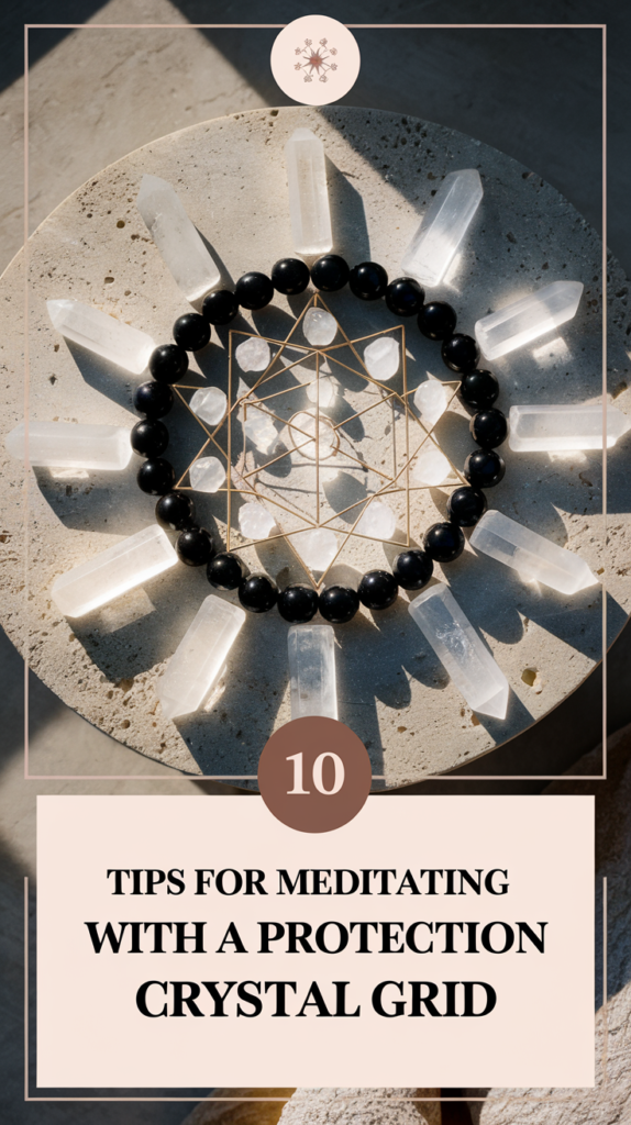 10 Tips for Meditating with a Protection Crystal Grid