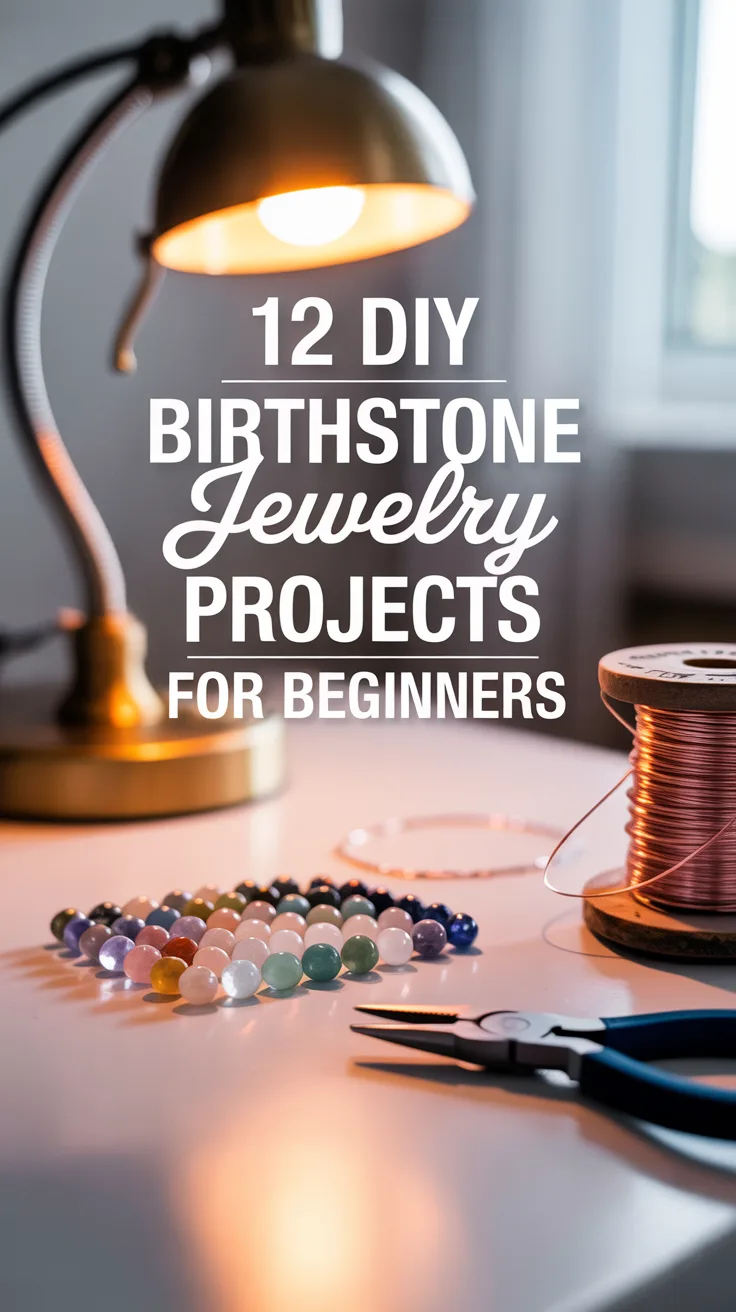 12 DIY Birthstone Jewelry Projects for Beginners – Pinterest image