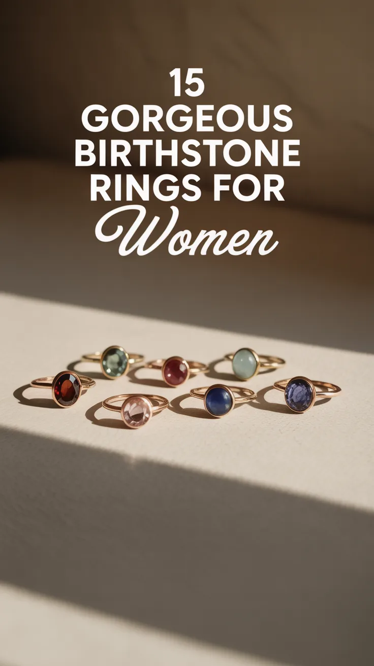 15 Gorgeous Birthstone Rings for Women – Pinterest image