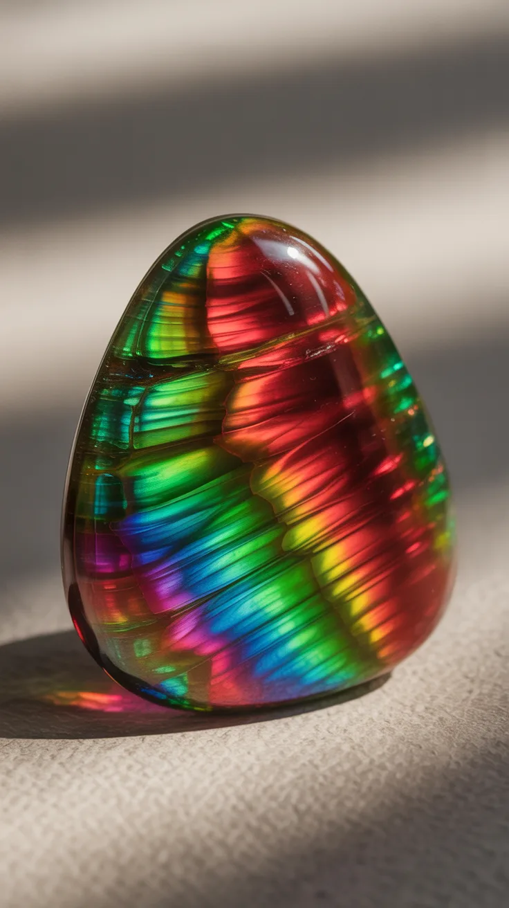 4. Ammolite: The Rainbow Fossil