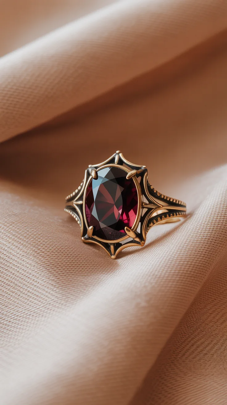 January: Garnet Birthstone Rings illustrative image