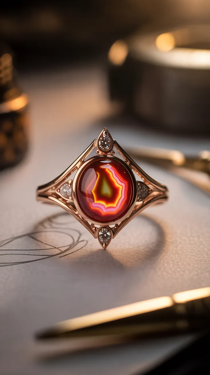 10. Custom Fire Agate Designs