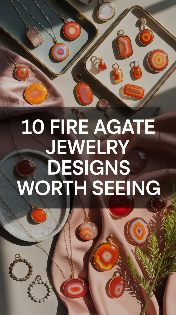 10 Fire Agate Jewelry Designs Worth Seeing – Pinterest image