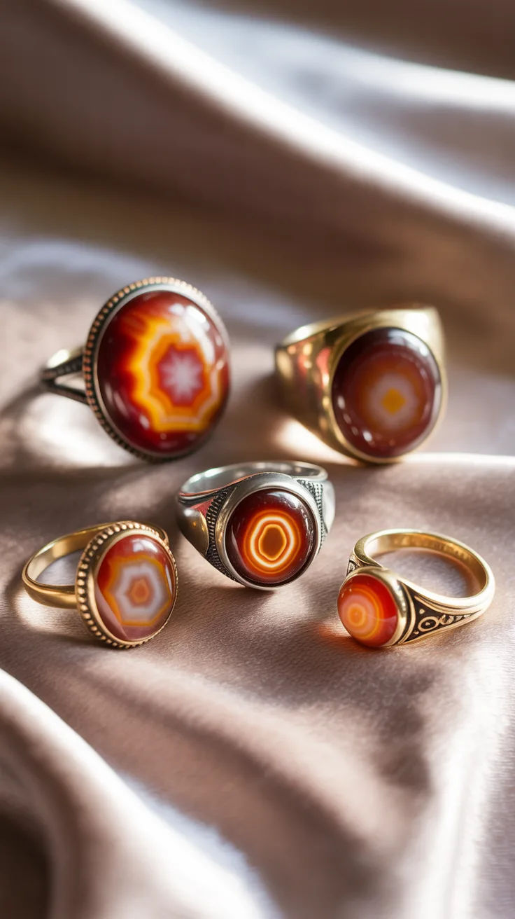 2. Fire Agate Rings