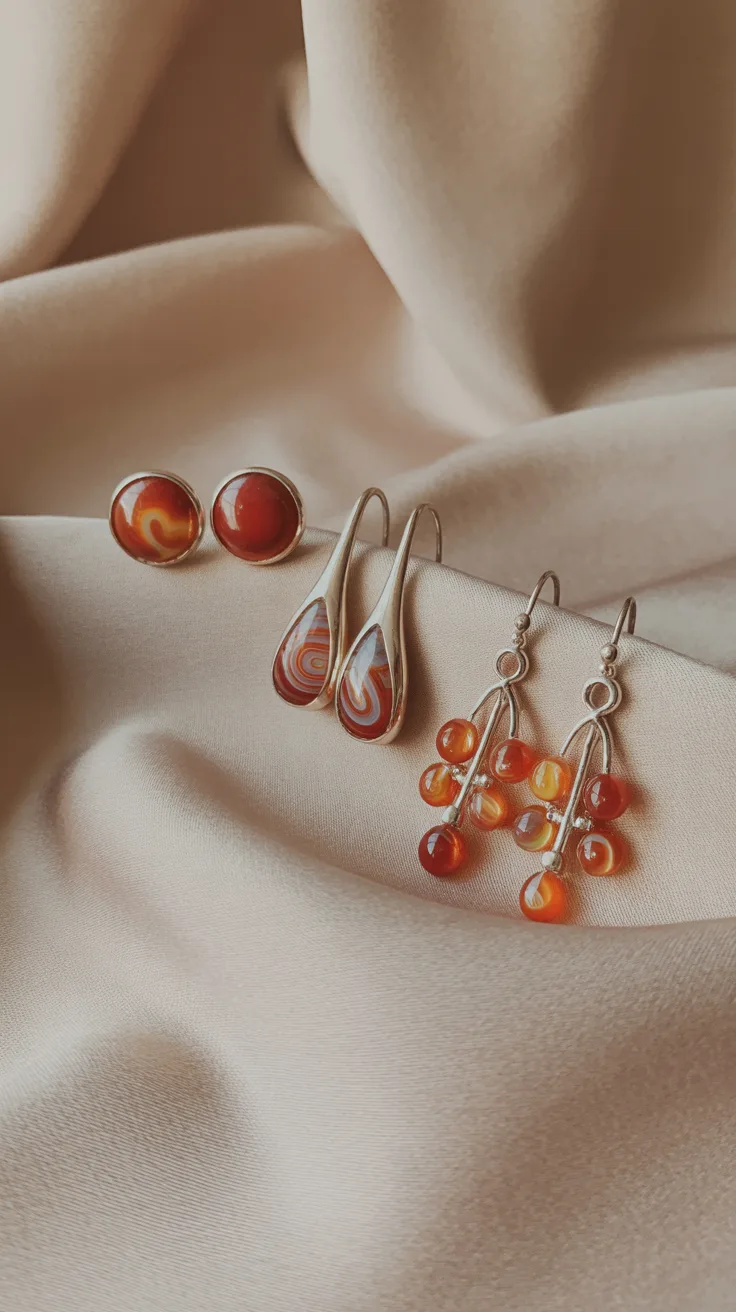 3. Fire Agate Earrings
