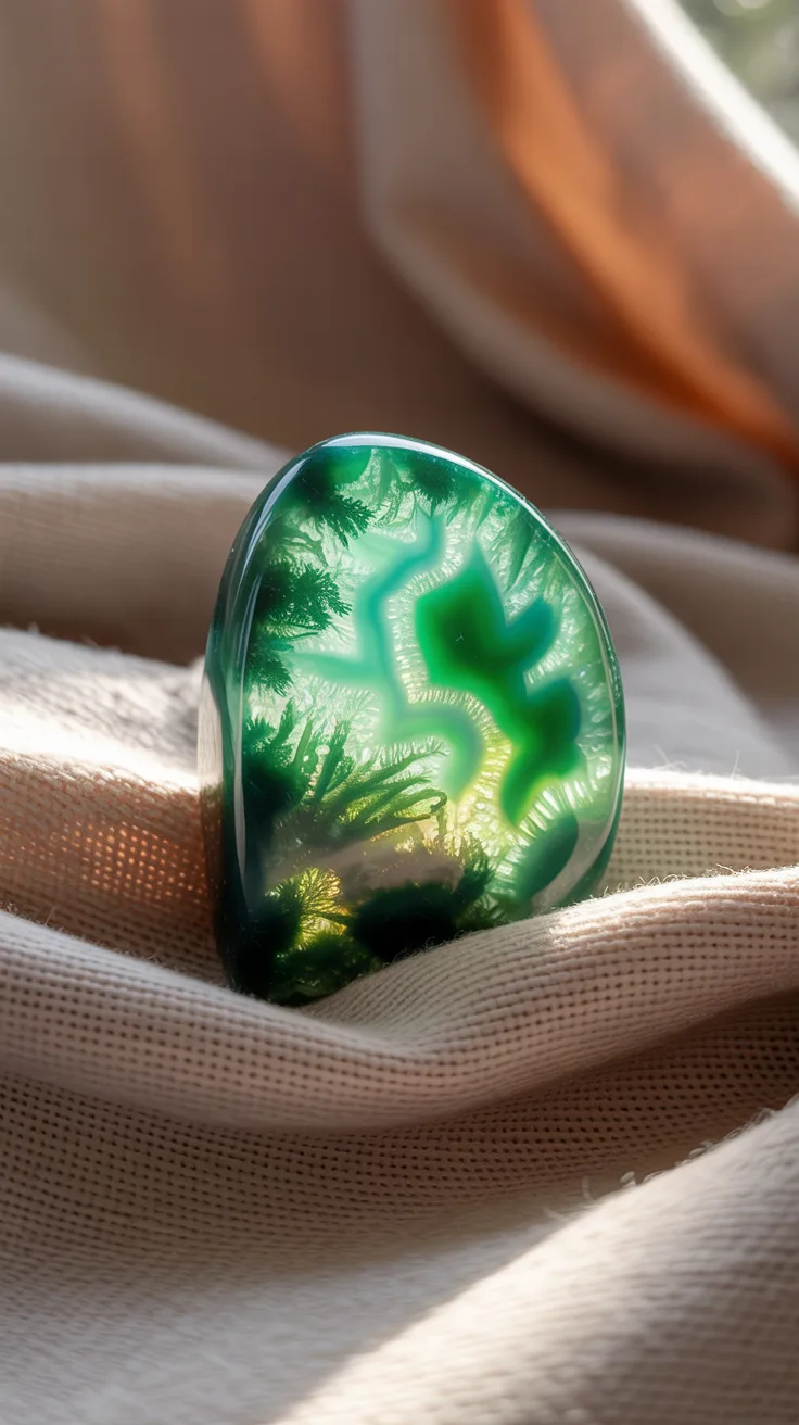 2. Indonesian Moss Agate: Vibrant Green Paradise