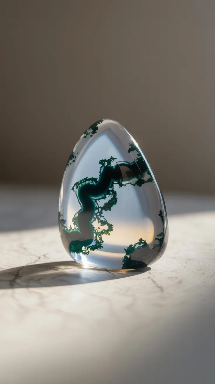 5. Brazilian Moss Agate: Bold Contrast