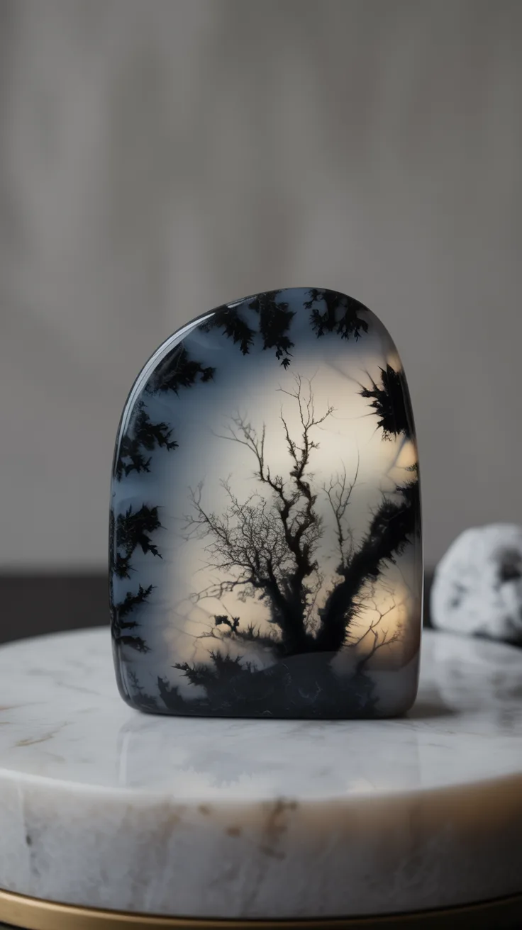 6. Black Moss Agate