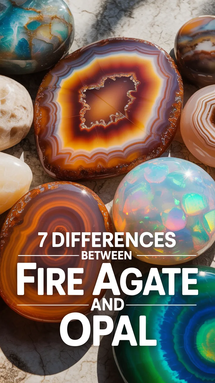 7 Differences Between Fire Agate and Opal – Pinterest image