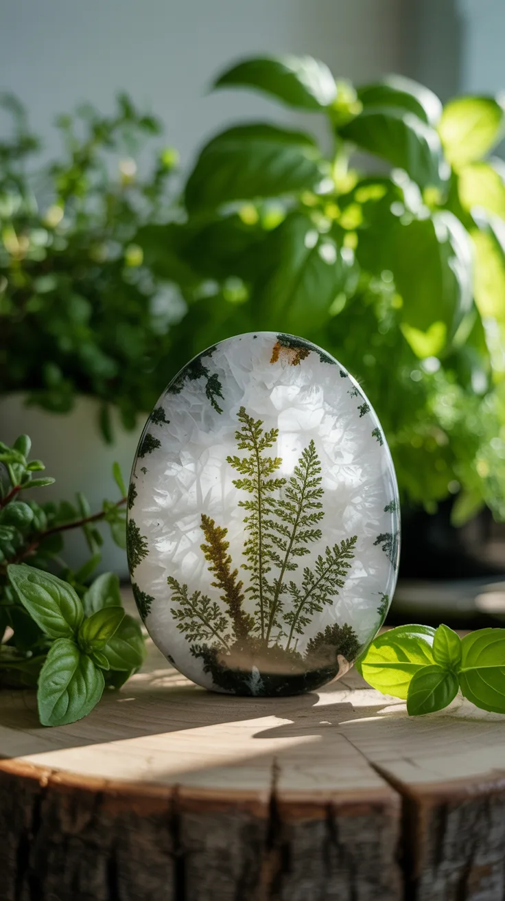 8. White Moss Agate