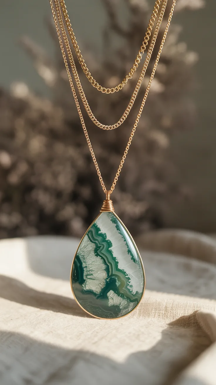 2. Moss Agate Necklaces