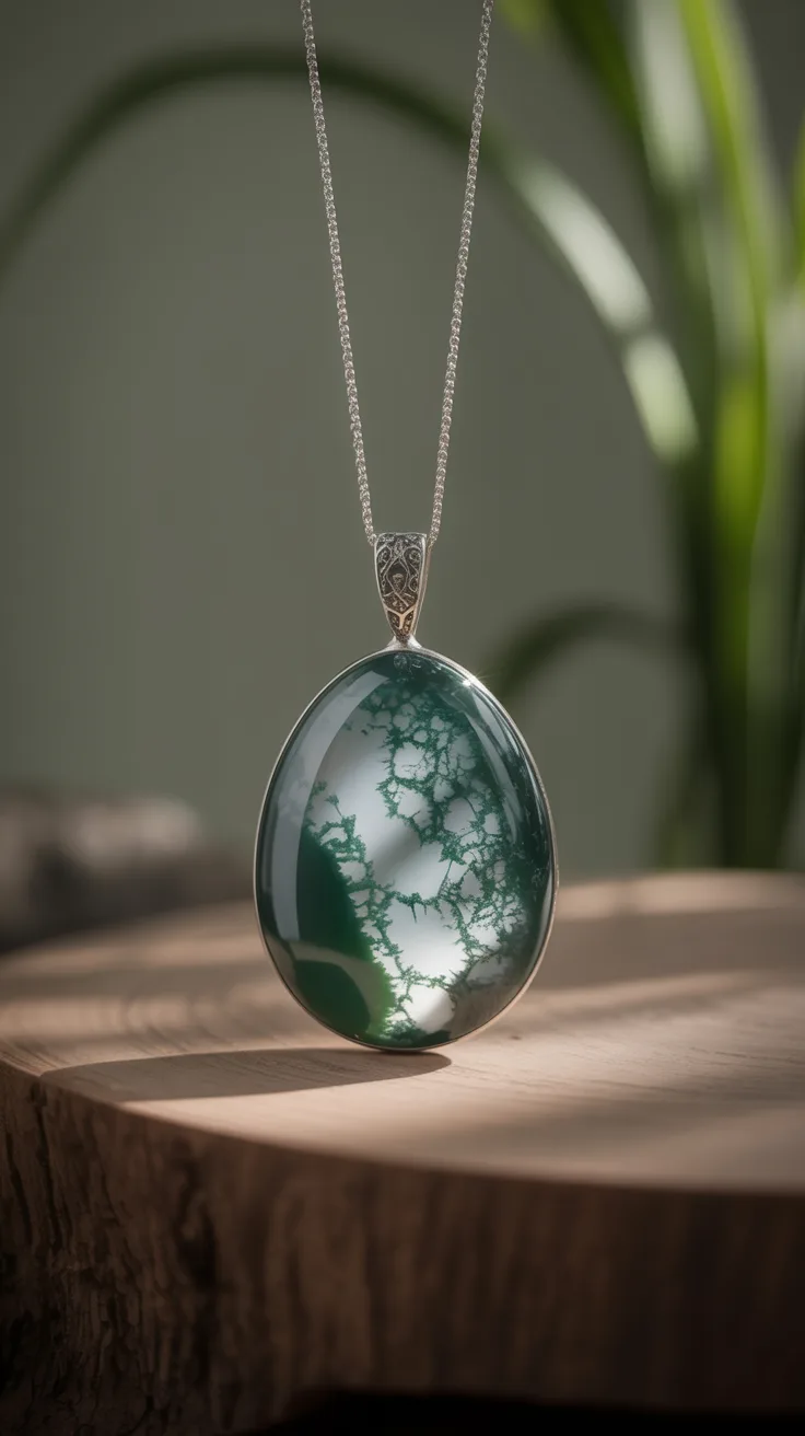 5. Moss Agate Pendants