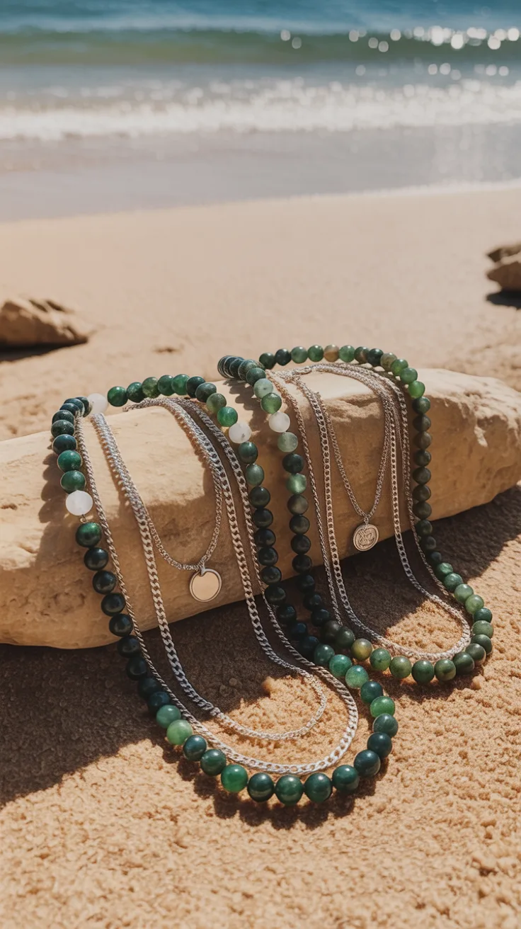 7. Moss Agate Anklets