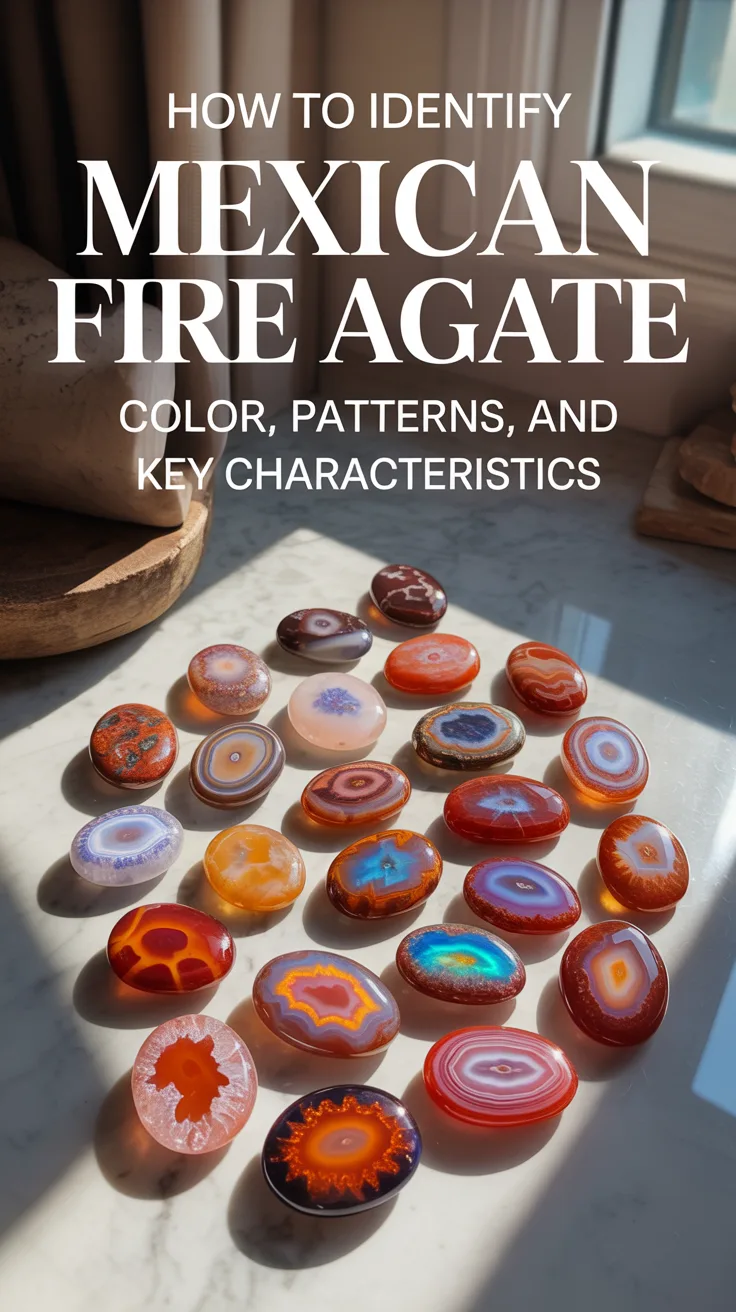 How to Identify Mexican Fire Agate: Color, Patterns, and Key Characteristics – Pinterest image