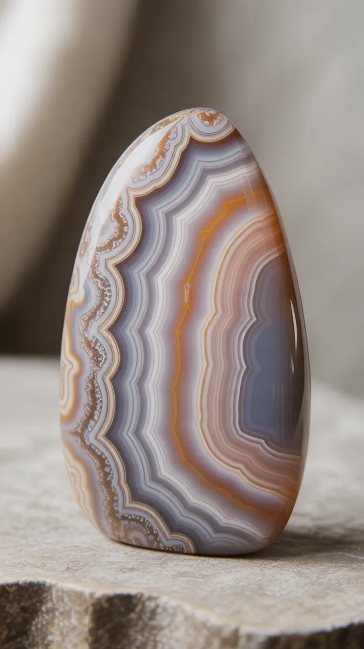 2. Botswana Agate with Purple or Lavender Tones