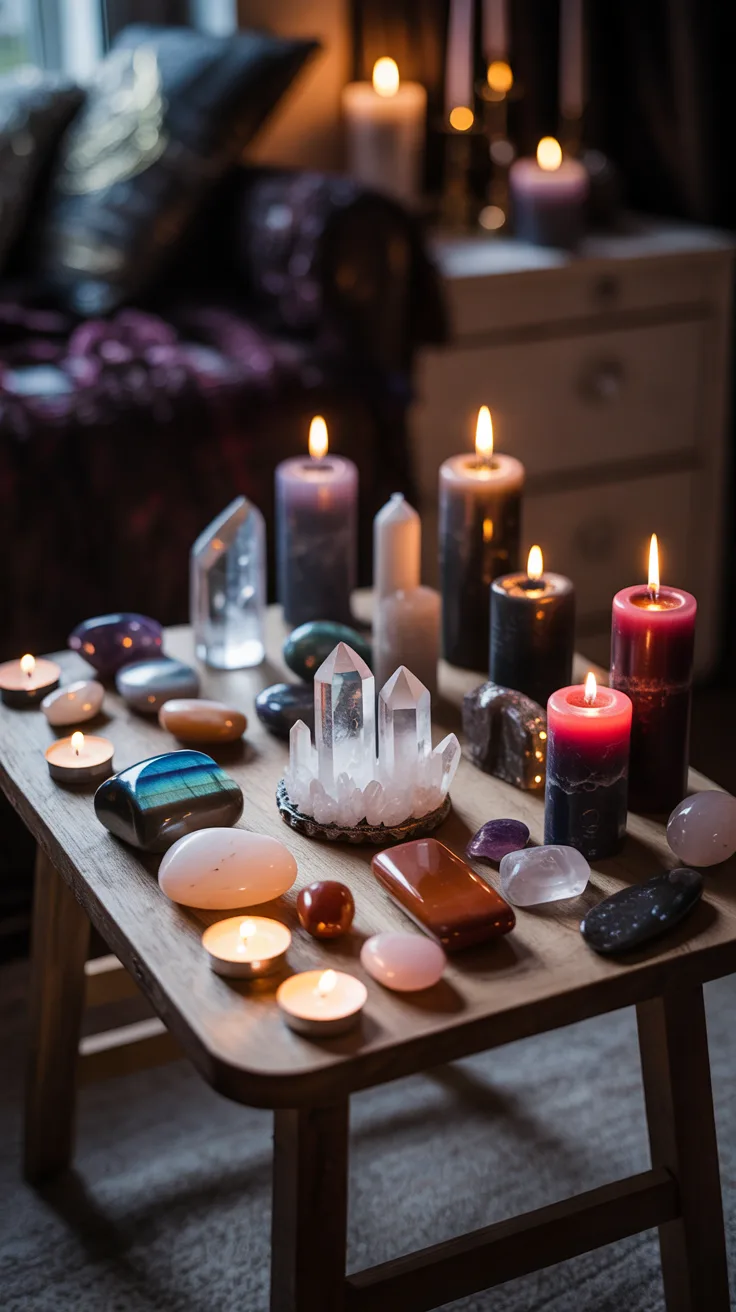 2. Candlelit Crystal Altars