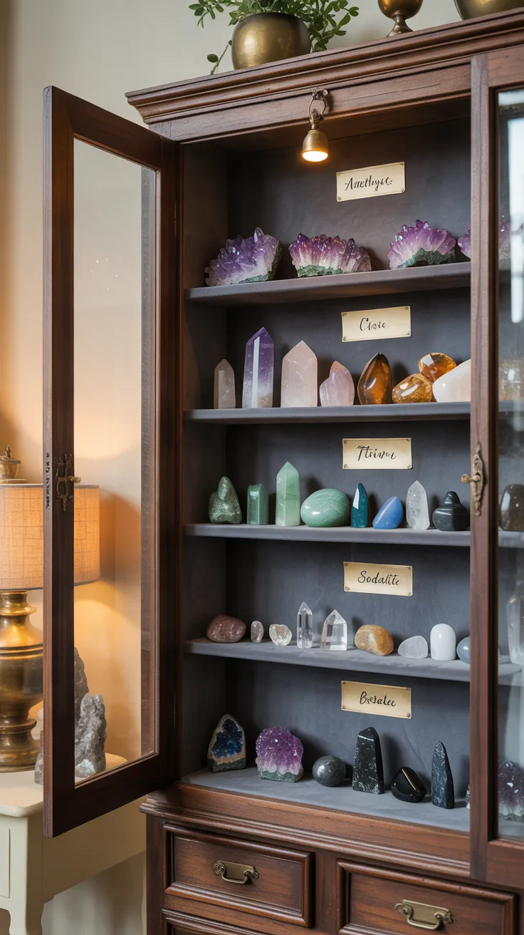 3. Apothecary-Style Cabinet Displays