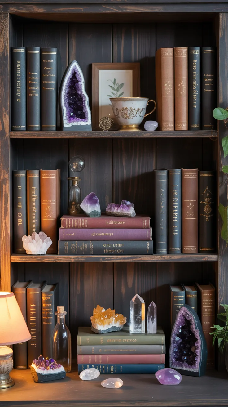 5. Moody Bookshelf Styling