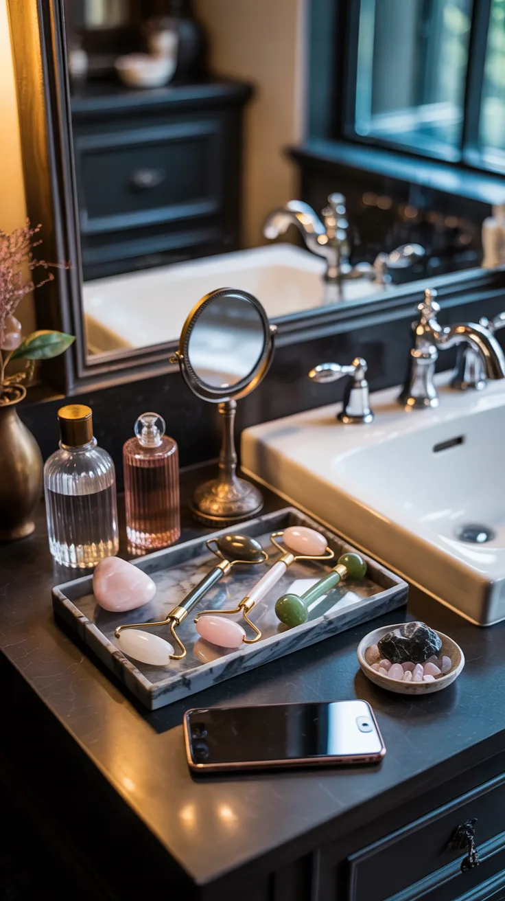 8. Dark and Dramatic Vanity Displays